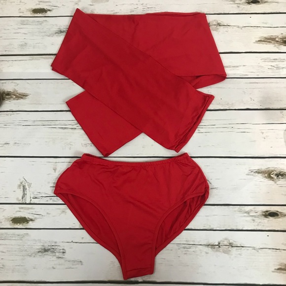 Black High Waist Black Bandage Wrap Bikini - Picture 5 of 8